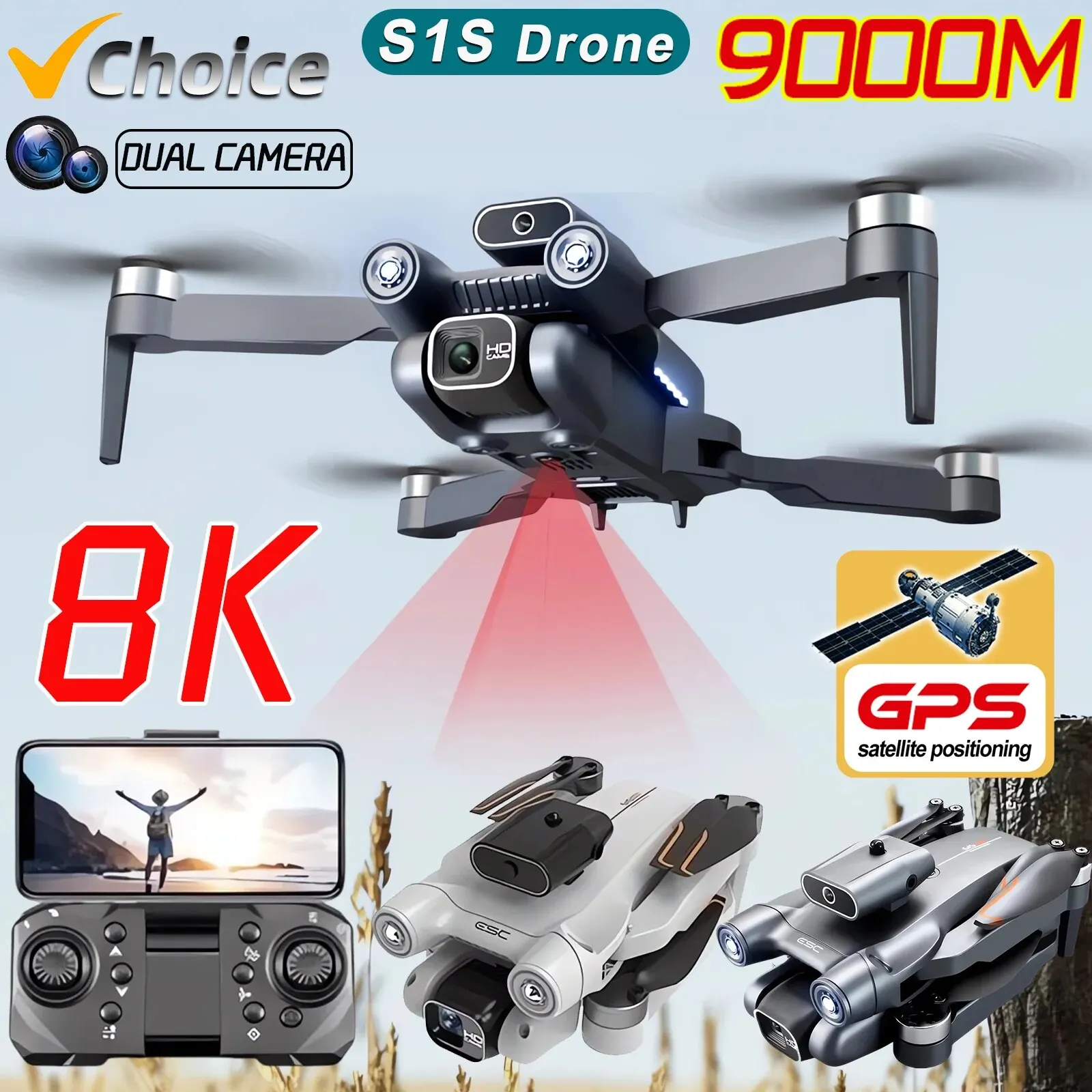 Drone Gimbal Brushless - Nowy S1S 5G GPS Drone Camera
