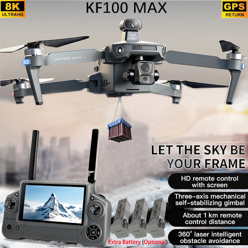 Drone Gimbal Brushless - Dron GPS KF100 MAX Kamera 4K