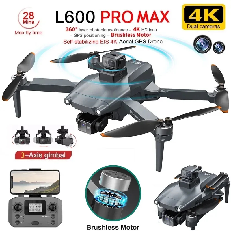 L600 PRO MAX GPS Drone Profesj – Drone Gimbal Brushless recenzja i cena